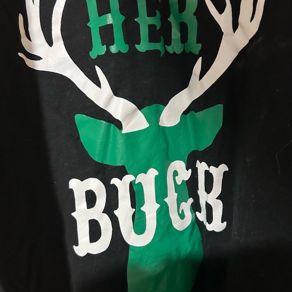 His and Her Buck and Doe Graphic Tees in White and Black Short Sleeve - Picture 7 of 9